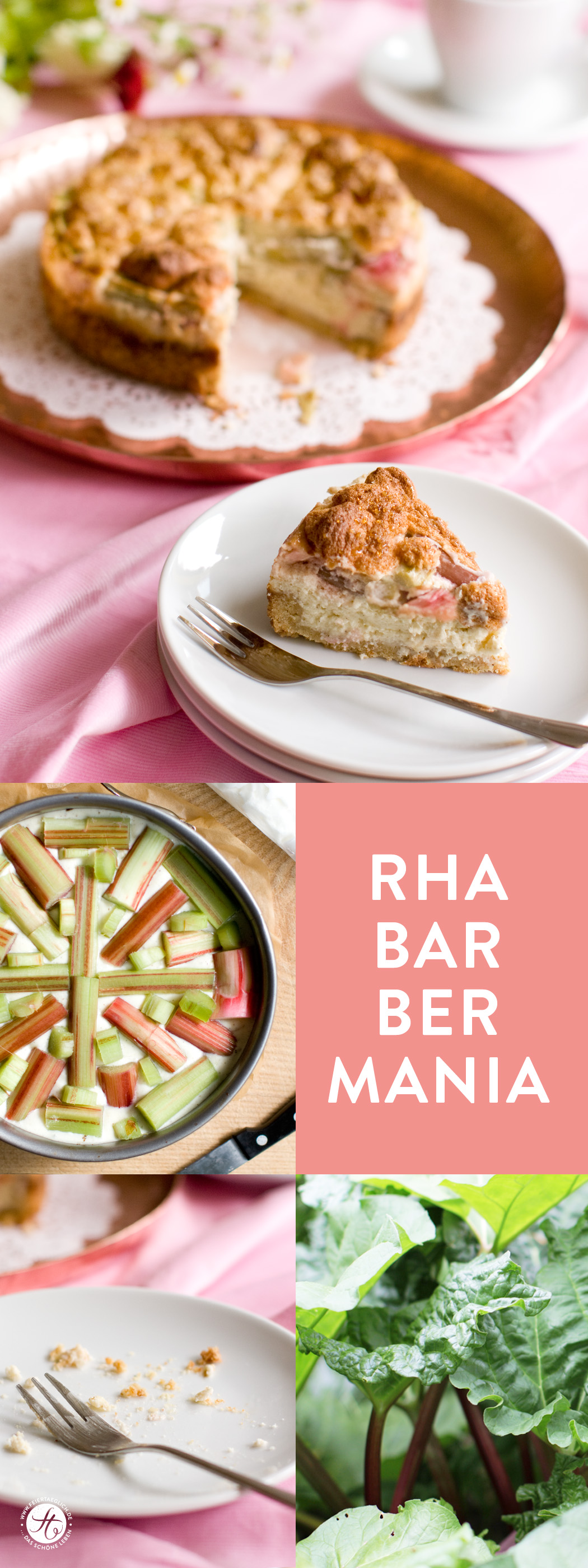 Rezept Rhabarber-Käsekuchen mit Baiser und Mürbeteigboden, Rhabarbermania bei feiertaeglich