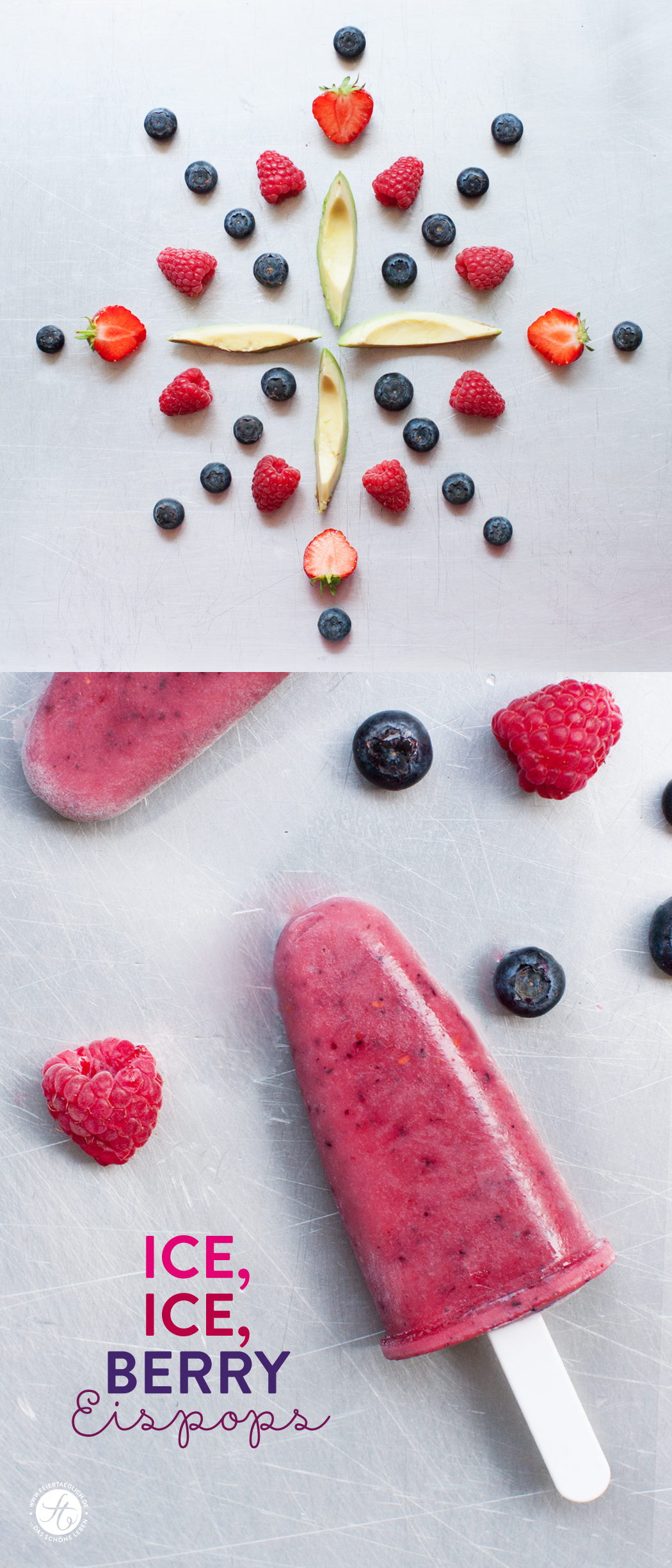 Ice, Ice, Berry – Rezept für beerige Smoothie-Eispops, vegan, ohne Zucker #feiertaeglich #SmoothieMontag