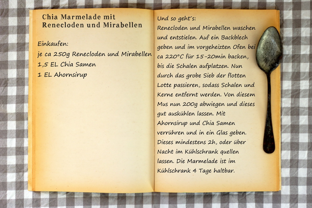 Rezept für Chia Marmelade mit Renekloden und Mirabellen zum #Superfoodsamstag auf feiertaeglich von "Glasgeflüster" #chiajam #renekloden #chia