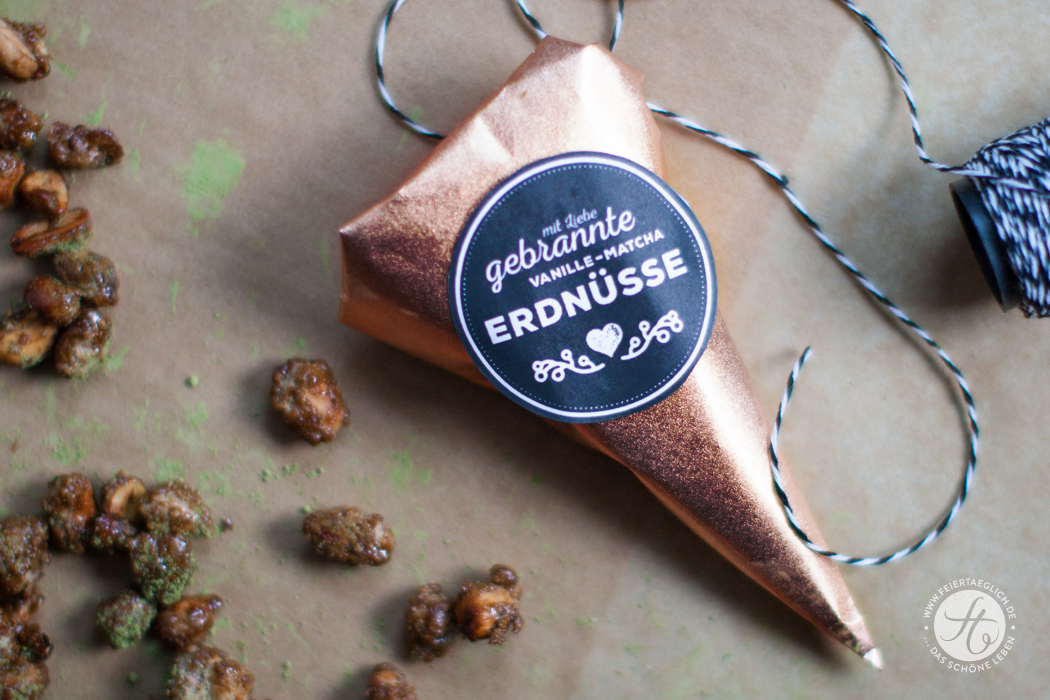 Geschenke aus der Küche: Gebrannte Vanille-Matcha Erdnüsse