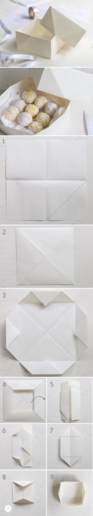 DIY Origami Pralinenschachtel, Verpackung für Geschenke aus der Küche