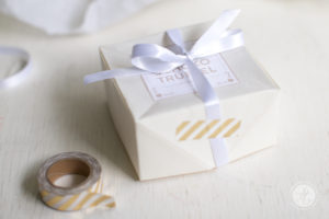 Weisse Schuko Trüffel, DIY Verpackung für Geschenke aus der Küche