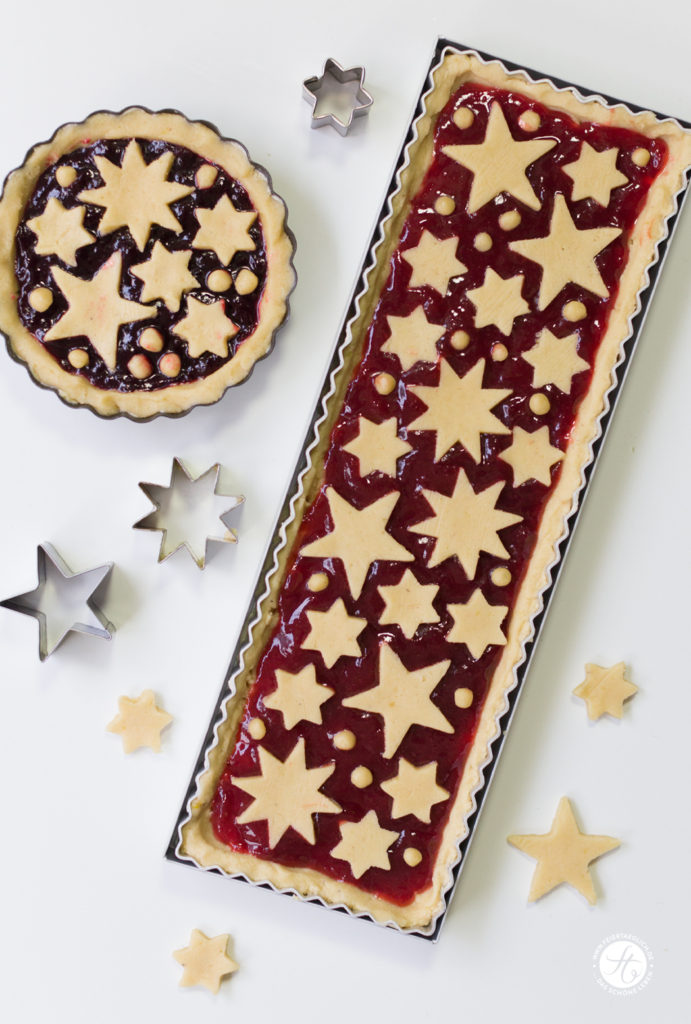 Linzer Tarte mit zartem Mandelteig und Johannisbeergelee, Rezept für Linzer Torte zu Weihnachten