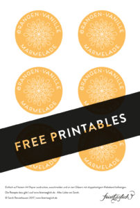 Orangen-Vanille Marmelade, free printable Labels