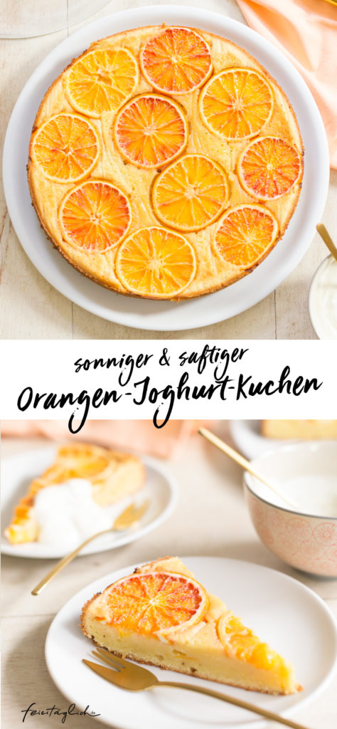 Upside-Down Orangen-Joghurt Kuchen, einfaches Rezept, Rührteig