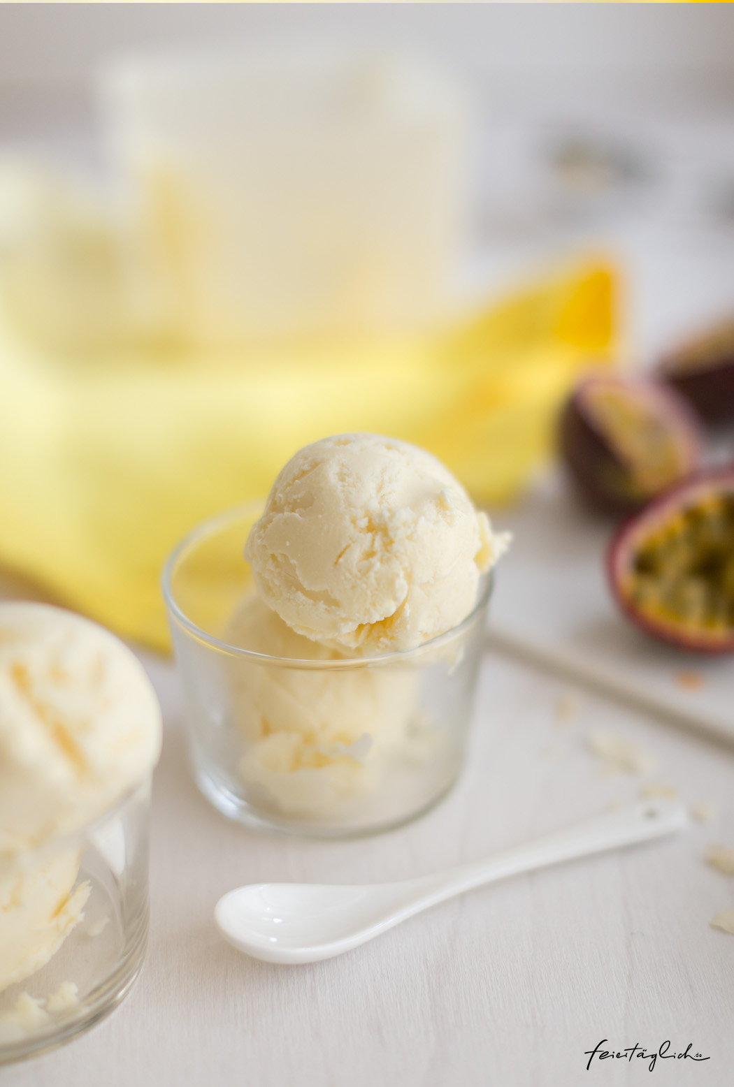 Cremiges Maracuja-Joghurt-Eis, Rezept mit nur 5 Zutaten