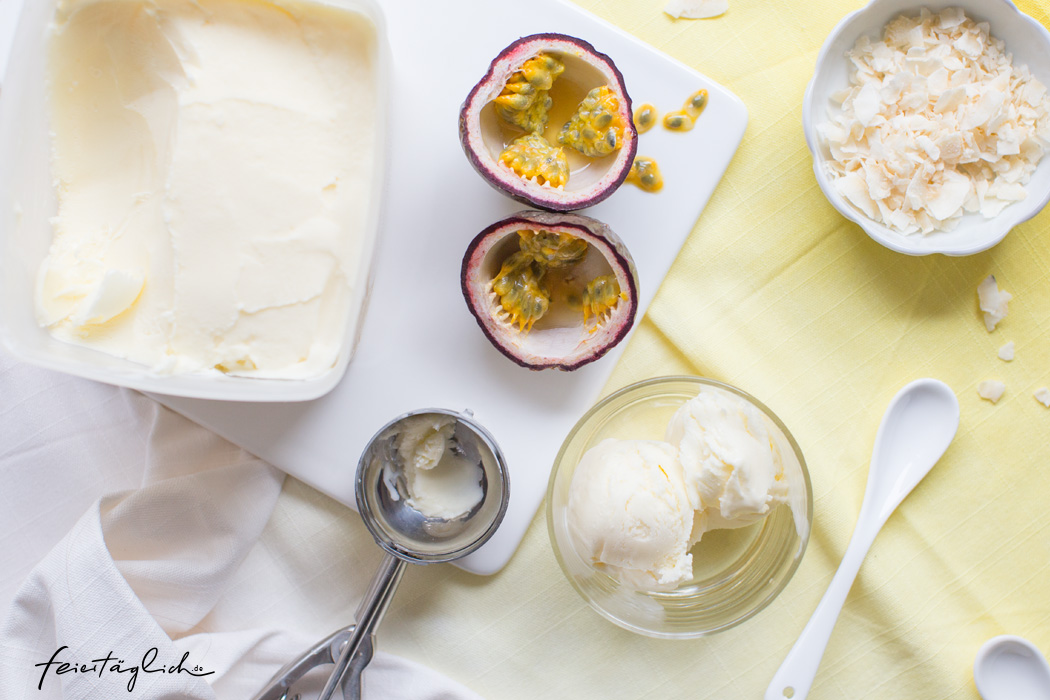 Cremiges Maracuja-Joghurt-Eis, Rezept mit nur 5 Zutaten