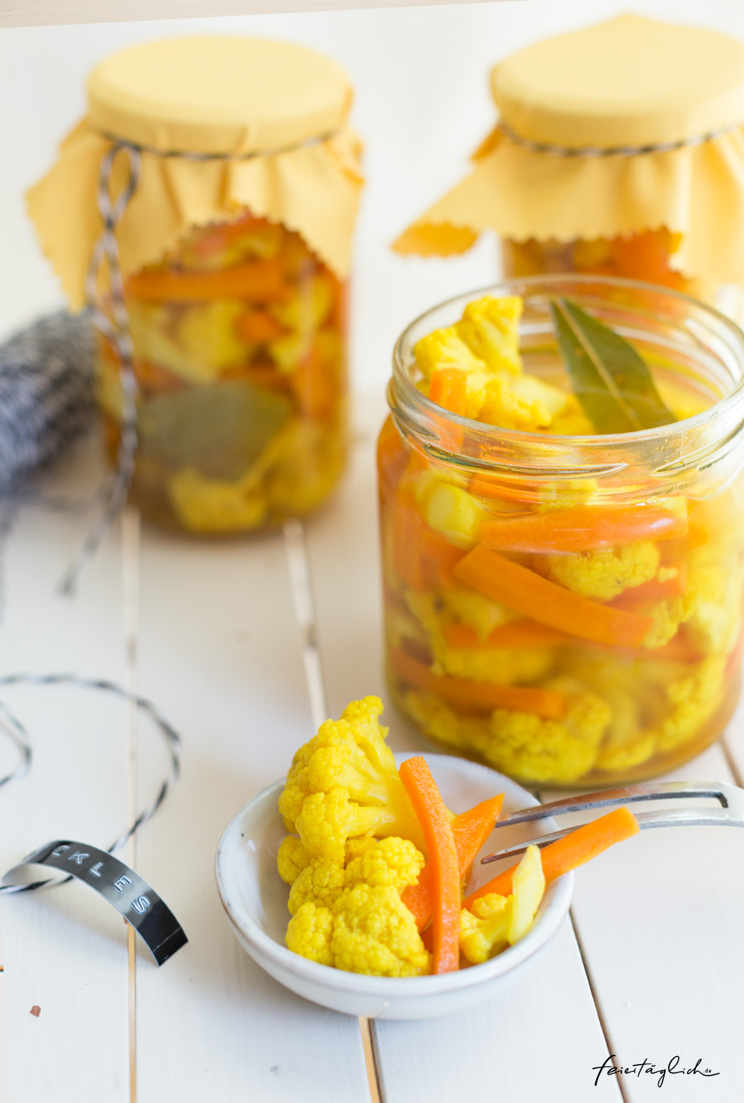 Selbst gemachte Blumenkohl Pickles, schnell & einfach, Geschenk aus der Küche