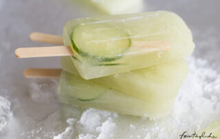 Gurke-Ingwer-Limetten-Eispops, Cucumber-Ginger-Lime-Popsicles, Rezept