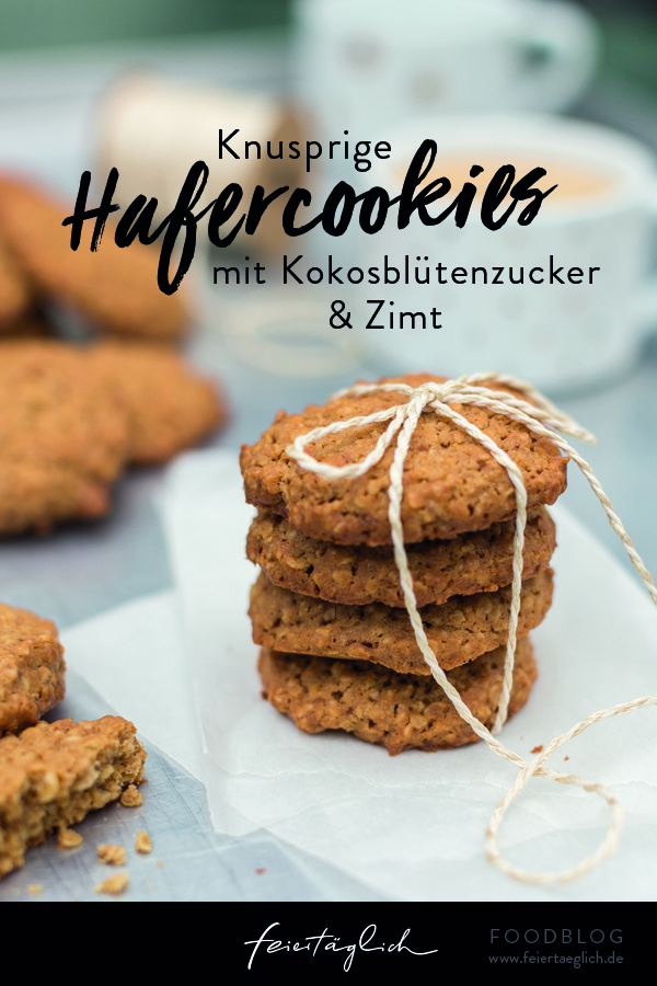 Knusprige Hafercookies mit Kokosblütenzucker und Zimt...die sind immer eine gute Idee, Rezept, #Cookies #Kekse #Weihnachtsbäckerei #GeschenkeausderKüche