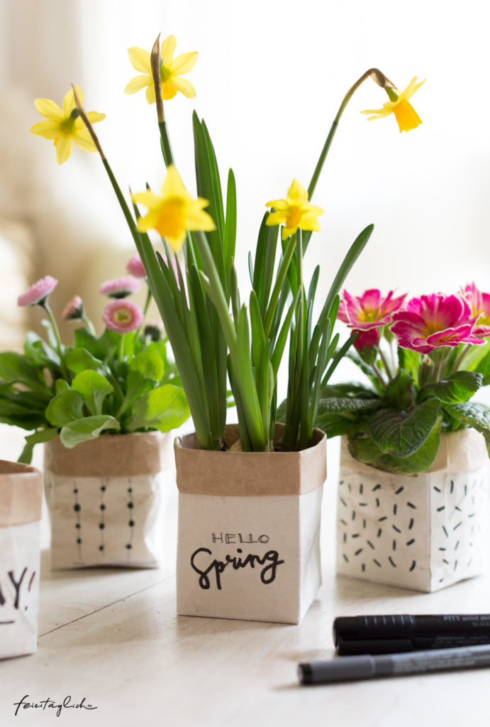 DIY Milchtüten Upcycling Planzentöpfe Frühlingsgrüße Hello Spring