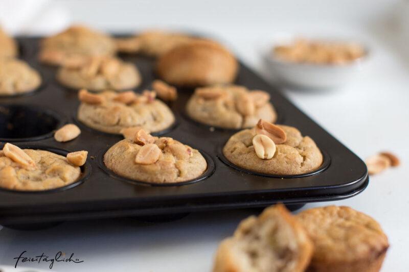 (Mini-)Bananenmuffins vegan &amp; zuckerfrei, Backen mit und für Minis ...