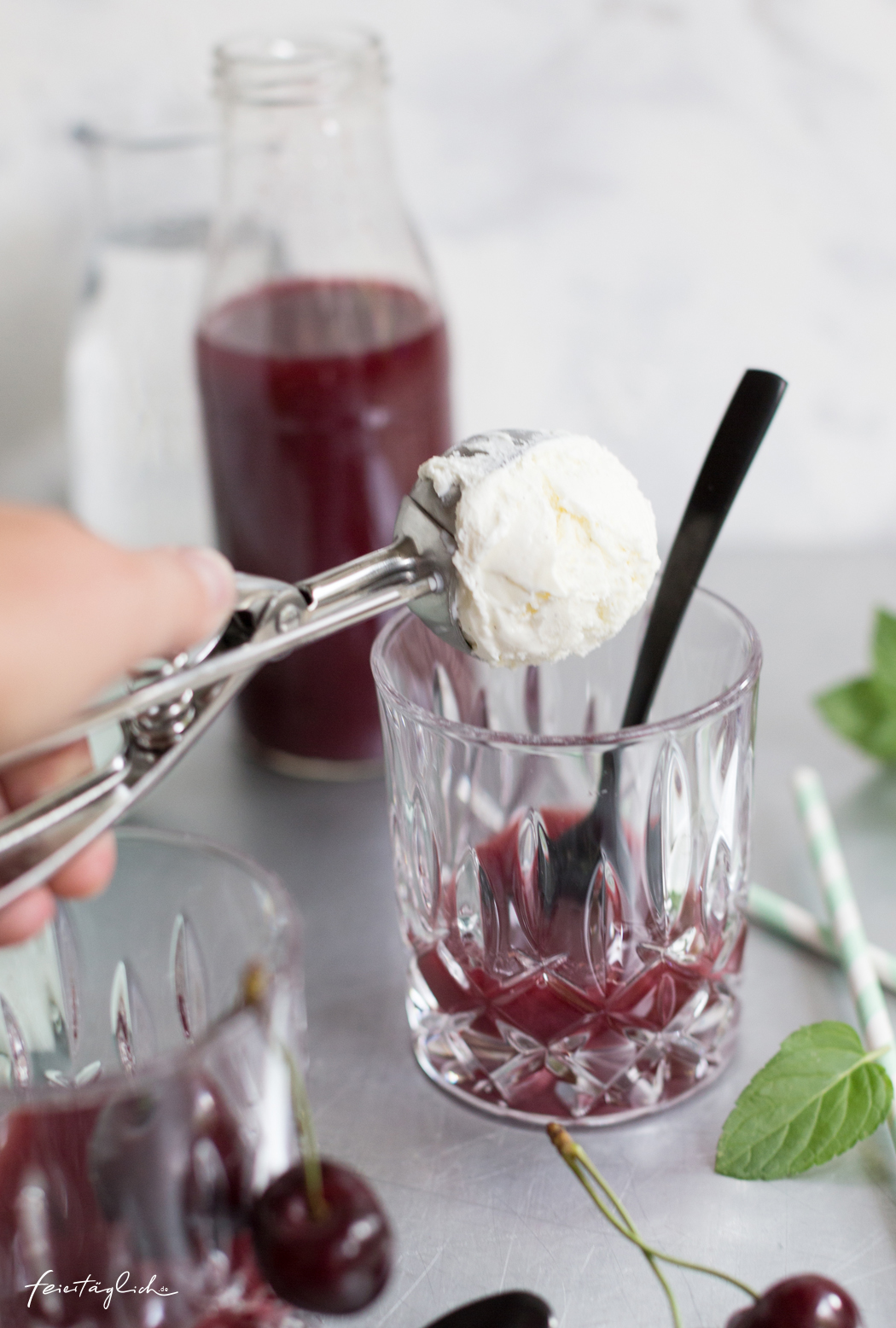 Cherry-Vanilla-Icecream-Float – Rezept für einen Sommer-Spaß-Drink
