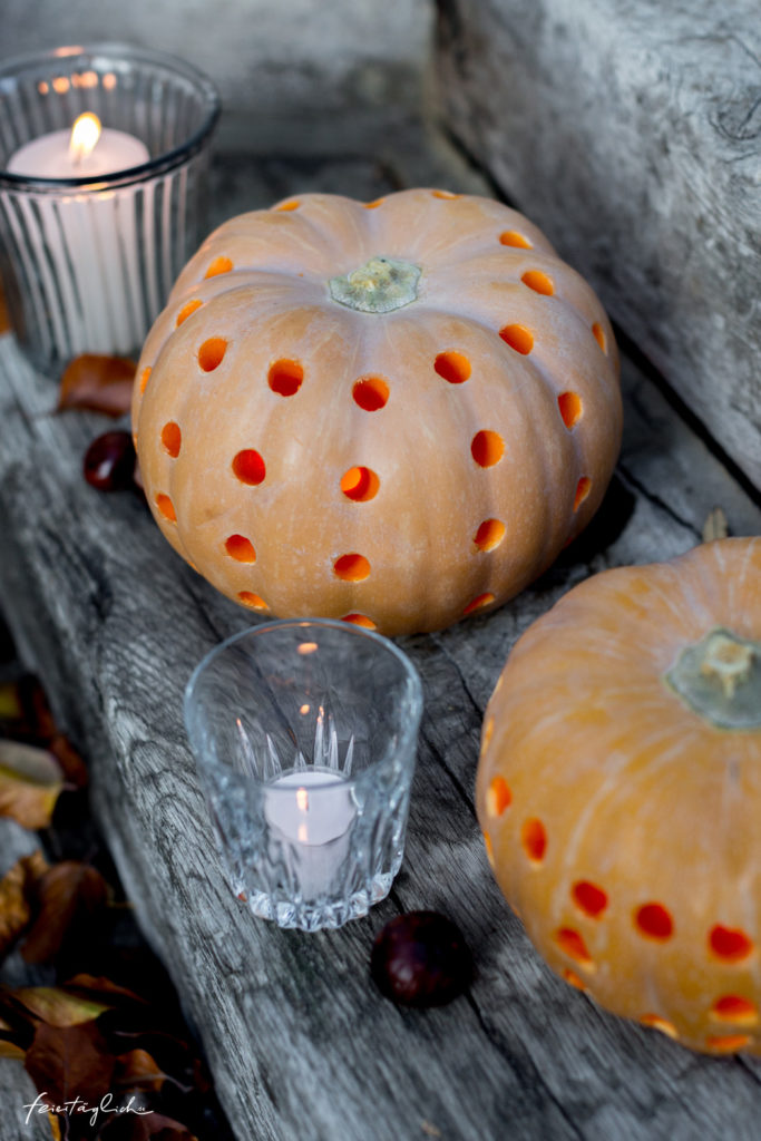 Stimmungsvolle Kürbis-Lichter – ein Herbst DIY, Kürbis-Laternen, Dekoration zu Halloween