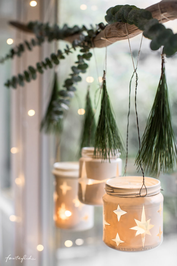 DIY: Hängende Weihnachts-Windlichter aus alten Schraubgläsern – Upcycle your Christmas