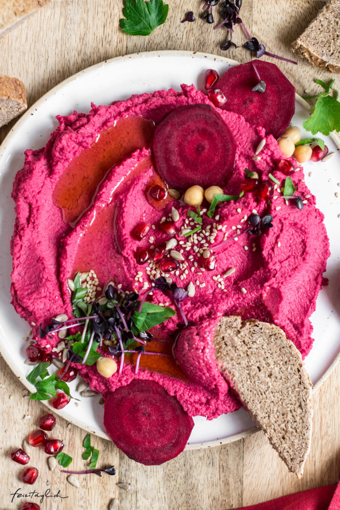Rote Beete Humus – Rezept für fabelhaften Dip, #regenbogenaufdemtisch : Rot