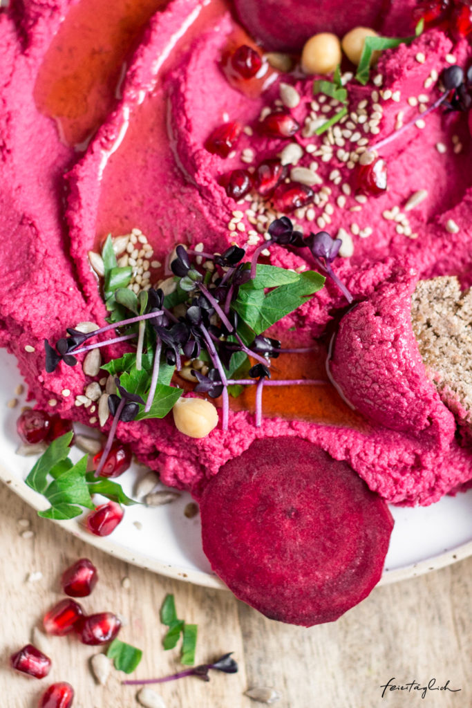 Rote Beete Humus – Rezept für fabelhaften Dip, #regenbogenaufdemtisch : Rot