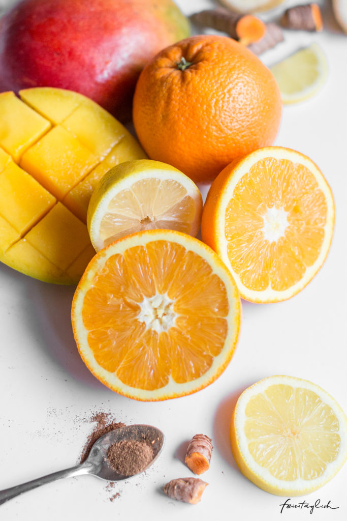 Kurkuma-Mango-Orangen-Smoothie Immunbooster– Rezept