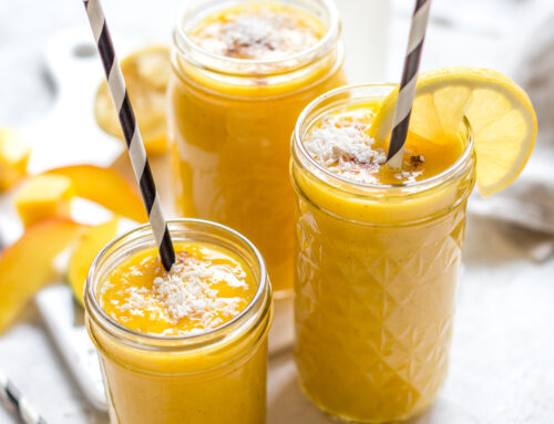 Kurkuma-Mango-Orangen-Smoothie Immunbooster – Rezept für #regenbogenaufdemtisch : Gelb