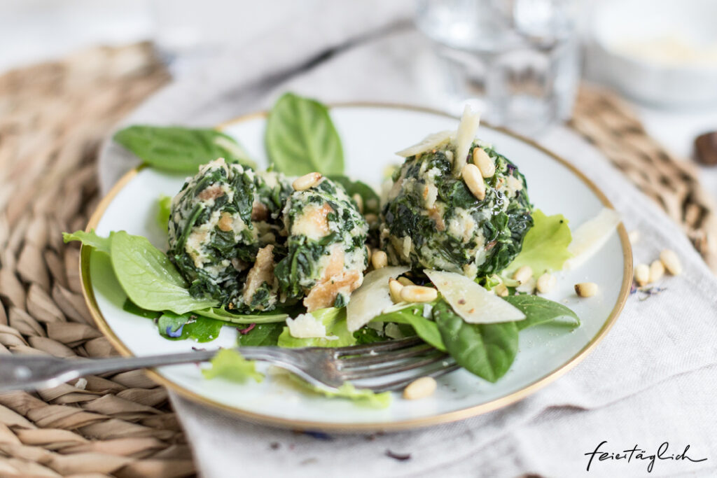 Spinat-Knödel mit gebräunter Butter & Parmesan, Rezept