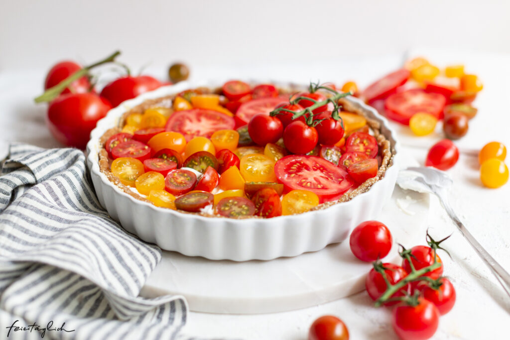 Rezept für schnelle Tomaten-Tarte mit Feta