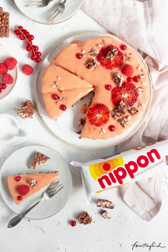 nippon Panna Cotta Tarte mit Blutorangen-Curd – perfektes Dessert ohne Backen