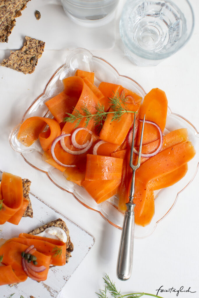 Rezept für veganen Lachs, Veganer Karotten-Lachs