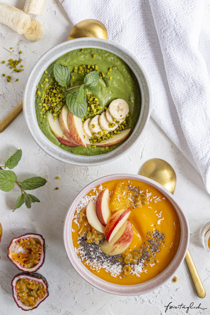 Rezepte für kunterbunte Smoothie-Bowls in 3 Varianten – Einfach, schnell, gesund, vegan & lecker!