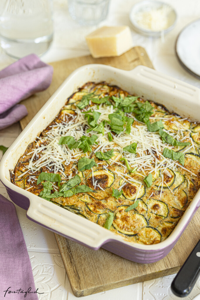 Zucchini Scarpaccia - Schneller toskanischer Zucchinikuchen, Italienisches Rezept mit Zucchini, Kartoffeln, Parmesan, vegetarisch, schnell & einfach, fix auf dem tisch